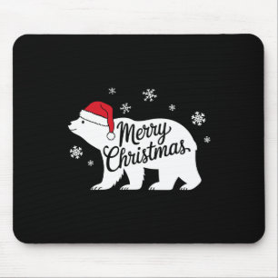 Tapis De Souris Amoureux des ours polaires Noël Chapeau de Père No