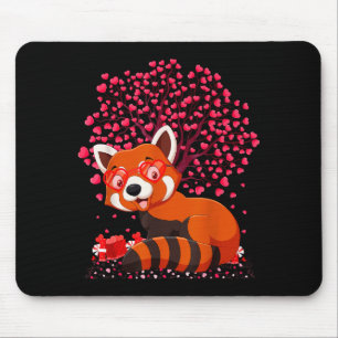 Tapis De Souris Amoureux des pandas roux drôle Saint-Valentin pand