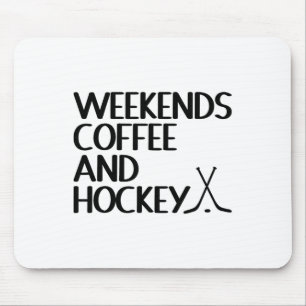 Tapis De Souris Amoureux du café et de hockey du week-end