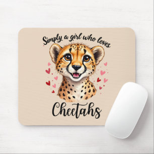 Tapis De Souris Amoureux du guépard mignon Art faunique avec des a