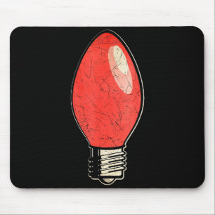 Tapis De Souris Ampoule rouge vintage pour sapin de Noël 