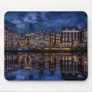 Tapis De Souris Amsterdam avec Canaux à Dusk
