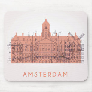 Tapis De Souris Amsterdam, horizon de Pays-Bas   des points de