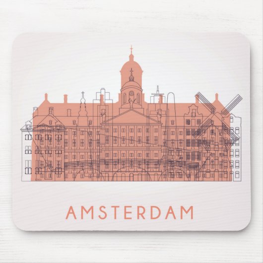 Tapis De Souris Amsterdam, horizon de Pays-Bas | des points de (Devant)
