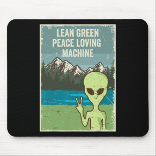Tapis De Souris Amusant Alien Vit En Paix Nature Lover Retro Earth