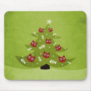 Tapis De Souris Amusant Amoureux des chats de Noël