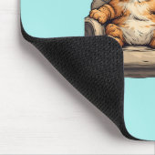 Tapis De Souris Amusant bleu clair Chat thème Mousepad (Coin)