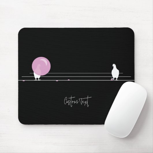 Tapis De Souris Amusant Bubblegum Birds on a Wire Black (Avec souris)