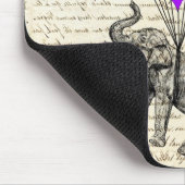 Tapis De Souris Amusant éléphant mignon et ballons cardiaques (Coin)