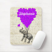 Tapis De Souris Amusant éléphant mignon et ballons cardiaques (Avec souris)