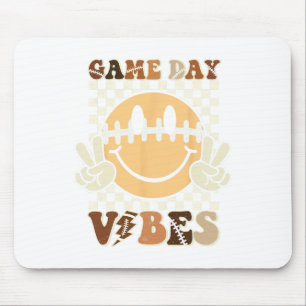 Tapis De Souris Amusant Face Américain de Football Jour Vibes Spor