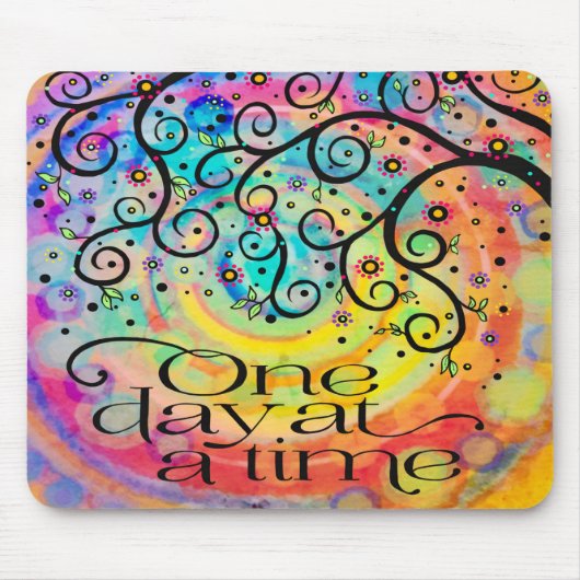 Tapis De Souris Amusant gai un jour à la fois Inspirationnel (Devant)