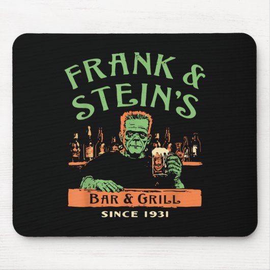 Tapis De Souris Amusant Halloween Frank Et Stein's Bar Grill (Devant)