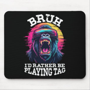 Tapis De Souris Amusant Joueur Vintage Bruh Je Préférerais Jouer T