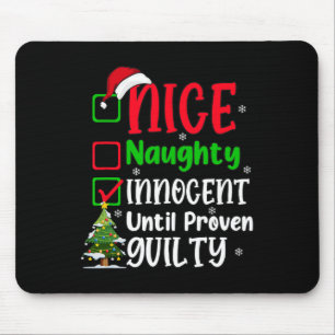 Tapis De Souris Amusant Nice Naughty Innocent Noël Adultes