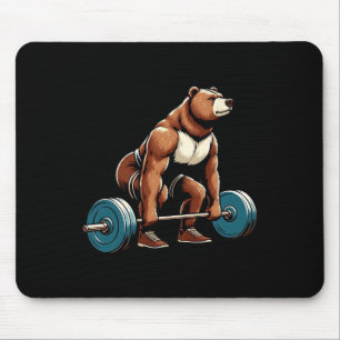 Tapis De Souris Amusant Ours Poids de levage Bodybuilding Exercice