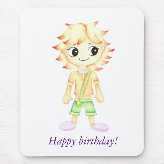 Tapis De Souris Amusant petit garçon au gingembre (Devant)