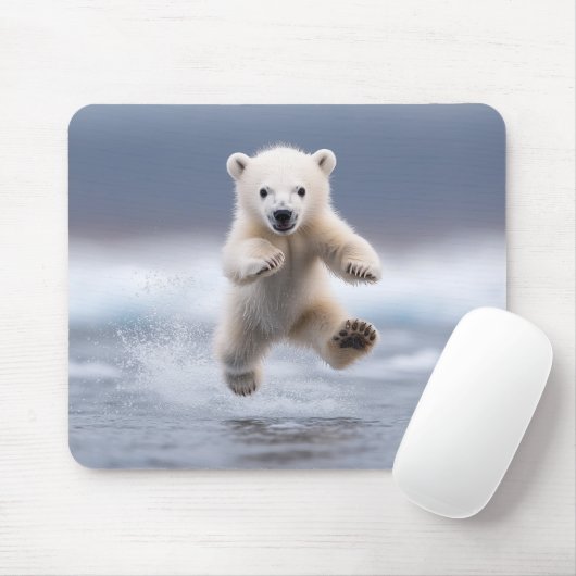 Tapis De Souris Amusant Polar Bear Cub Pad Souris (Avec souris)