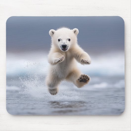 Tapis De Souris Amusant Polar Bear Cub Pad Souris (Devant)