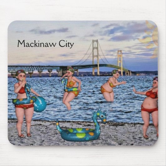 Tapis De Souris Amusant Pont Mackinaw City Mousepad (Devant)