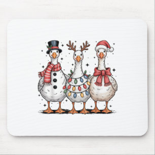 Tapis De Souris Amusant Rétro Merry Goosemas Noël Silly Goose X