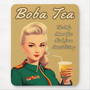 Tapis De Souris Amusant style Vintage Boba Tea Retro Humour