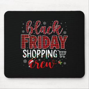 Tapis De Souris Amusant Vendredi Équipe de shopping Noël Black Sho