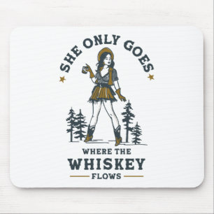 Tapis De Souris Amusante cowgirl western vintage amatrice de whisk