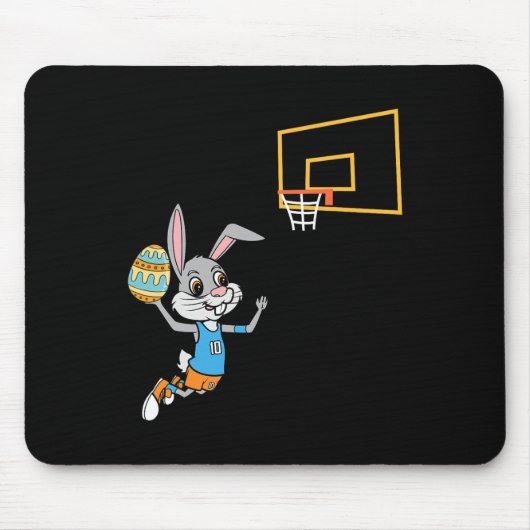 Tapis De Souris Amusants Oeuf de Pâques Bunny Dunk jeu de basket-b (Devant)