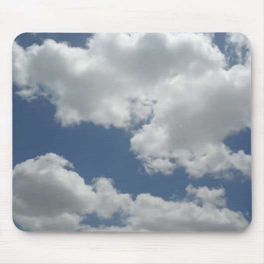 Tapis De Souris Amusement blanc d'impression de nuages de ciel (Devant)