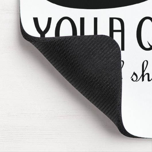 Tapis De Souris Amusement cool Je vous moustache une question Noir (Coin)
