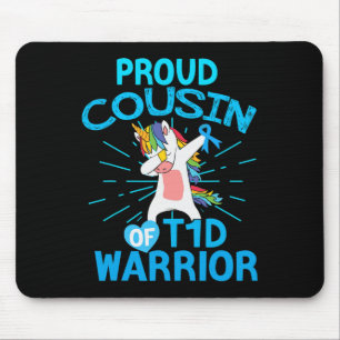 Tapis De Souris Amusement Type 1 Diabète Unicorne Fière Cousin d'u