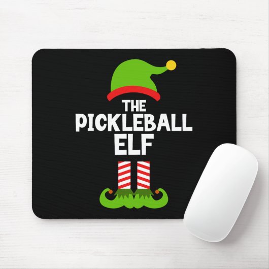 Tapis De Souris Amusez-Vous Pickleball Elf Christmas Matching Fami (Avec souris)