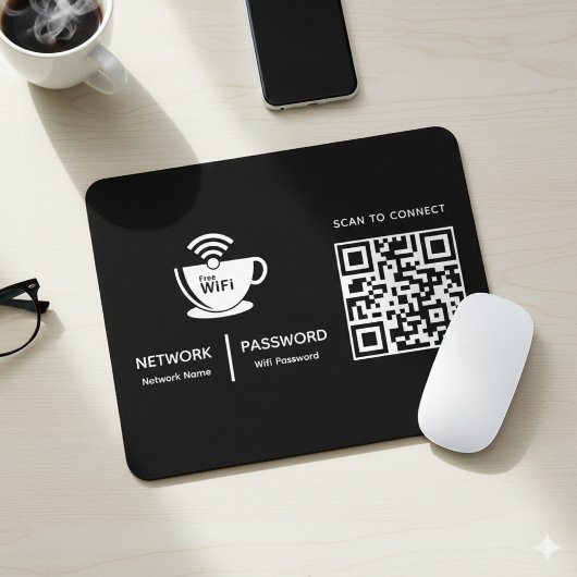 Tapis De Souris Analyser le code QR Wifi pour connecter le logo de