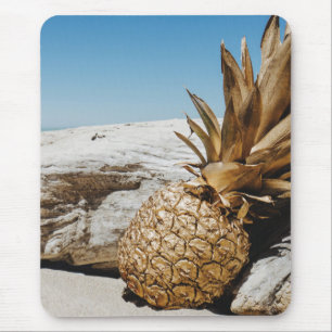 Tapis De Souris Ananas en or sur la plage