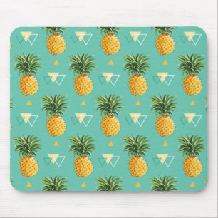 Tapis De Souris Ananas lumineux sur le motif géométrique