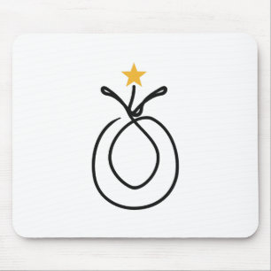 Tapis De Souris Ananas minimaliste en dessin d'une ligne avec une