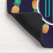 Tapis De Souris Ananas sur le monogramme de la marine | (Coin)