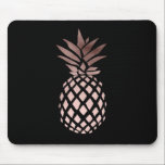Tapis De Souris ananas tropical d'or rose clair élégant de faux<br><div class="desc">Conception minimaliste et élégante représentant l'ananas rose d'or de faux. Vous pouvez choisir la couleur d'arrière - plan.</div>