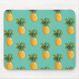 Tapis De Souris Ananas Tropical Sur Turquoise