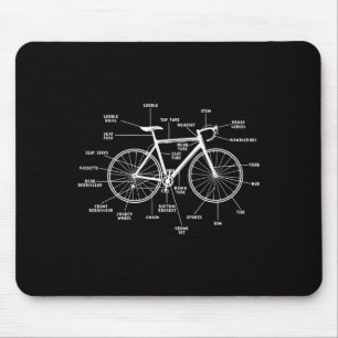 Tapis De Souris Anatomie de vélo- parties de vélo drôles cyclisme 
