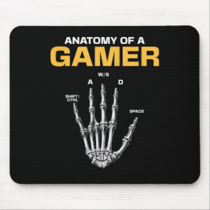 Tapis De Souris Anatomie D'Un Joueur Skeleton Main Funny Video Gam