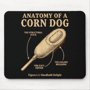 Tapis De Souris Anatomie d'un mème de corn dog ironique scientifiq