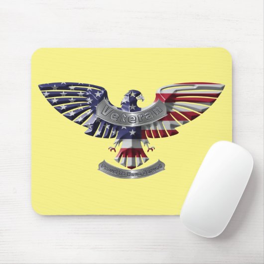 Tapis De Souris Ancien Aigle Américain "Fier D'Avoir Servi" (Avec souris)