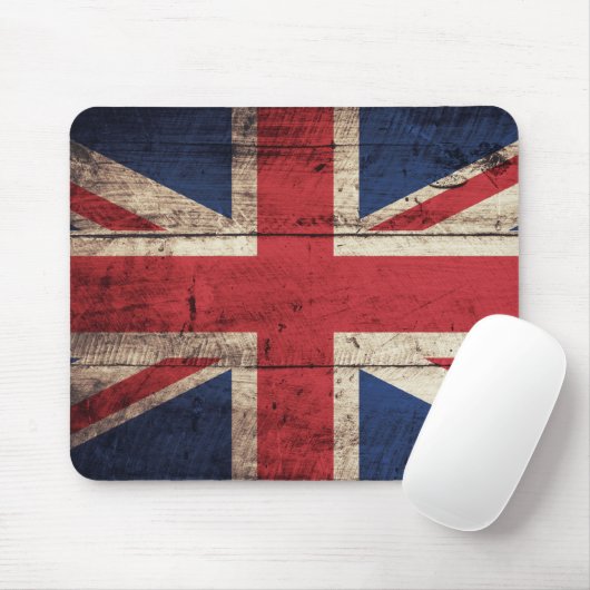 Tapis De Souris Ancien drapeau britannique en bois (Avec souris)