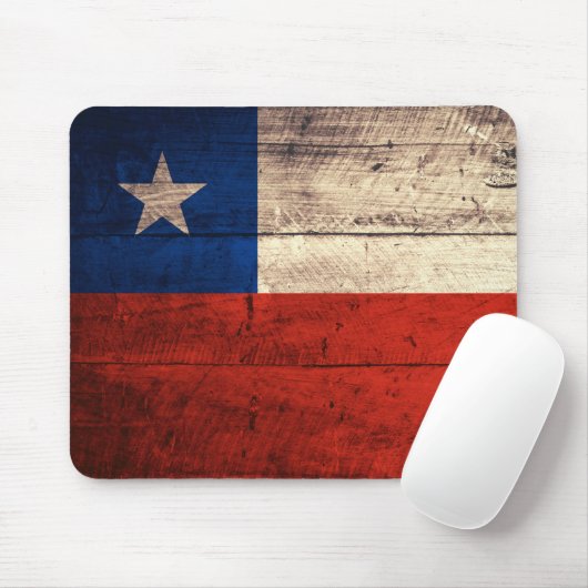 Tapis De Souris Ancien drapeau chilien en bois (Avec souris)