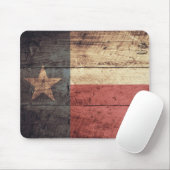 Tapis De Souris Ancien drapeau en bois du Texas ; (Avec souris)