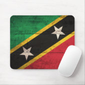 Tapis De Souris Ancien drapeau en bois St Kitts / Nevis (Avec souris)