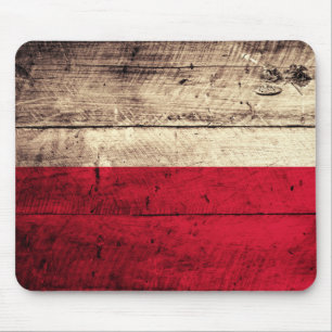 Tapis De Souris Ancien drapeau polonais en bois