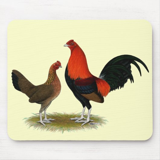 Tapis De Souris Ancien jeu anglais Bantams : BB Red Pair (Devant)